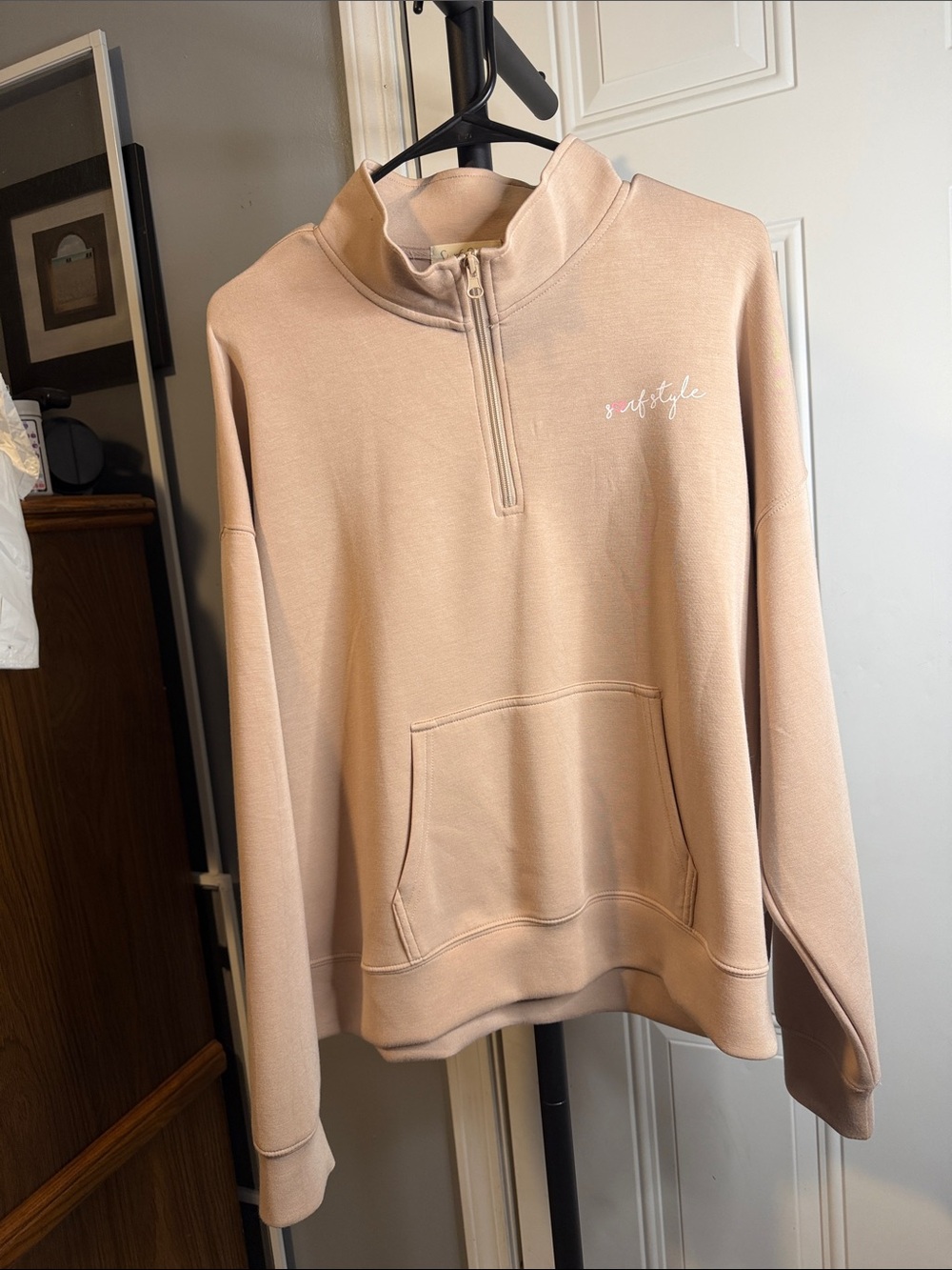 Surf Style Beige Crew Sweatshirt - Light Taupe